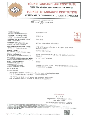 A TS EN 60670-22 szerelési dobozok eredeti gyártói PDF első oldalának kicsinyített indexképe